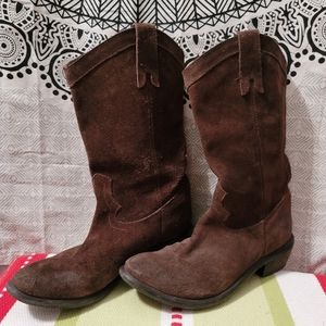 Vintage chocolate leather boots